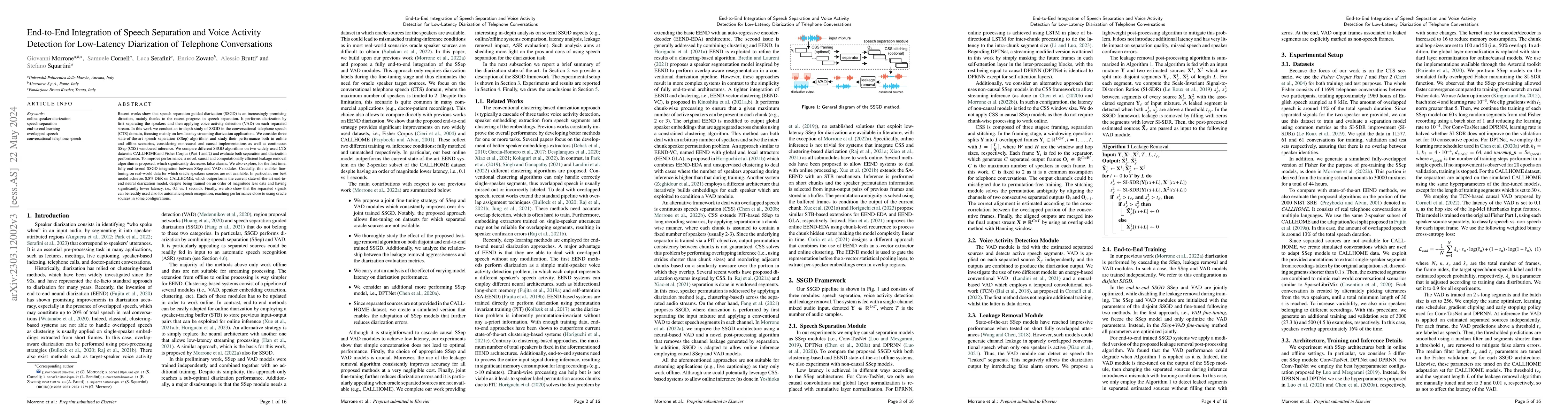 Thumbnail for End-to-End Integration of Speech Separation and Voice Activity Detection
  for Low-Latency Diarization of Telephone Conversations