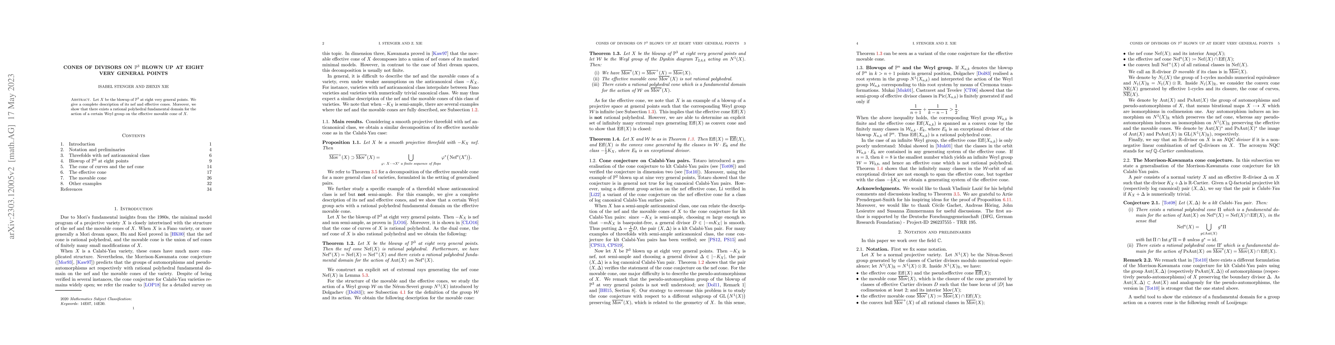 Thumbnail for Cones of divisors on $\mathbb{P}^3$ blown up at eight very general
  points