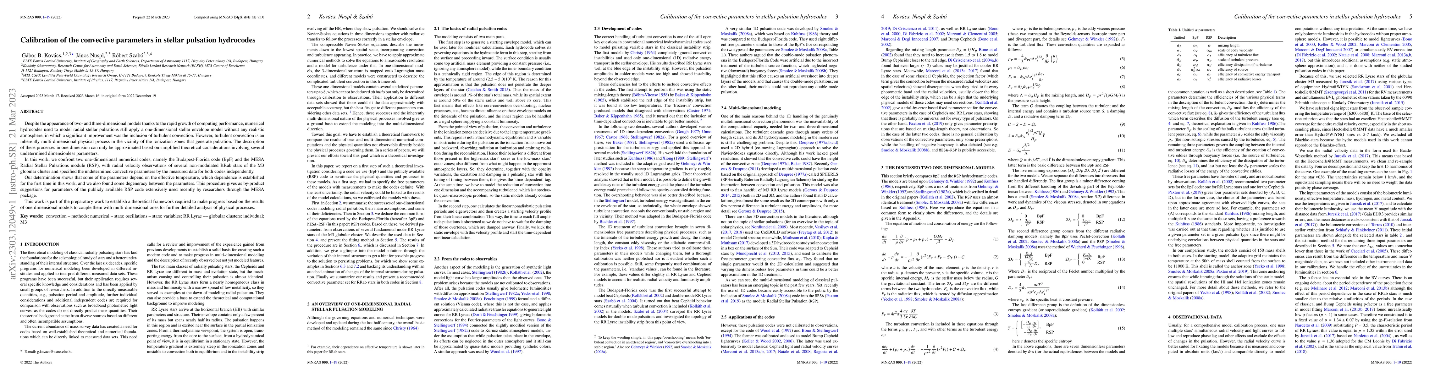 Thumbnail for Calibration of the convective parameters in stellar pulsation hydrocodes