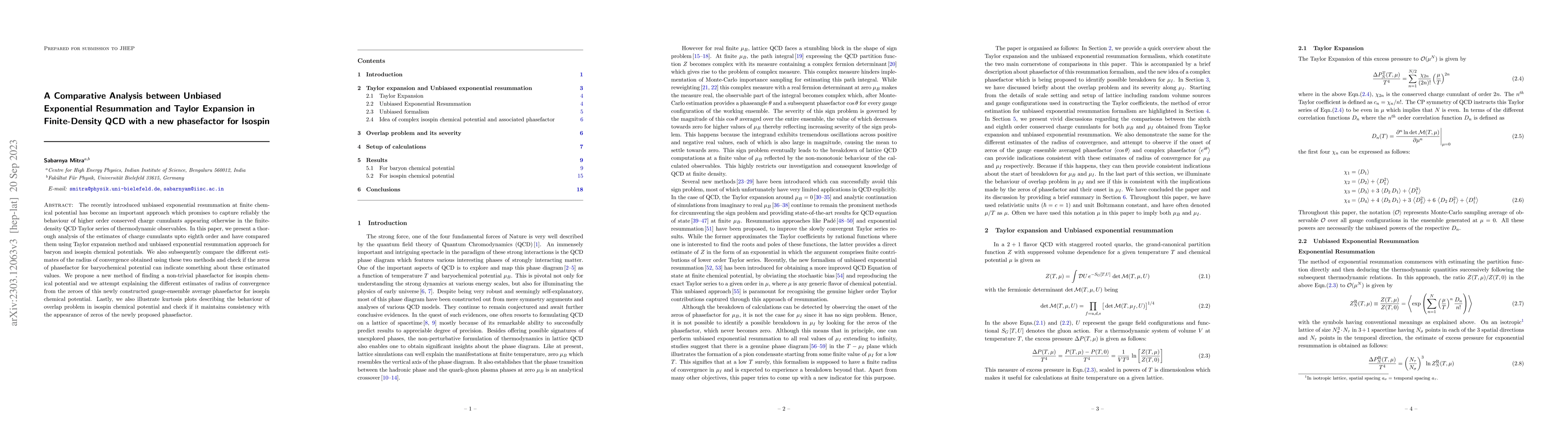 Thumbnail for A Comparative Analysis between Unbiased Exponential Resummation and
  Taylor Expansion in Finite-Density QCD with a new phasefactor for Isospin
