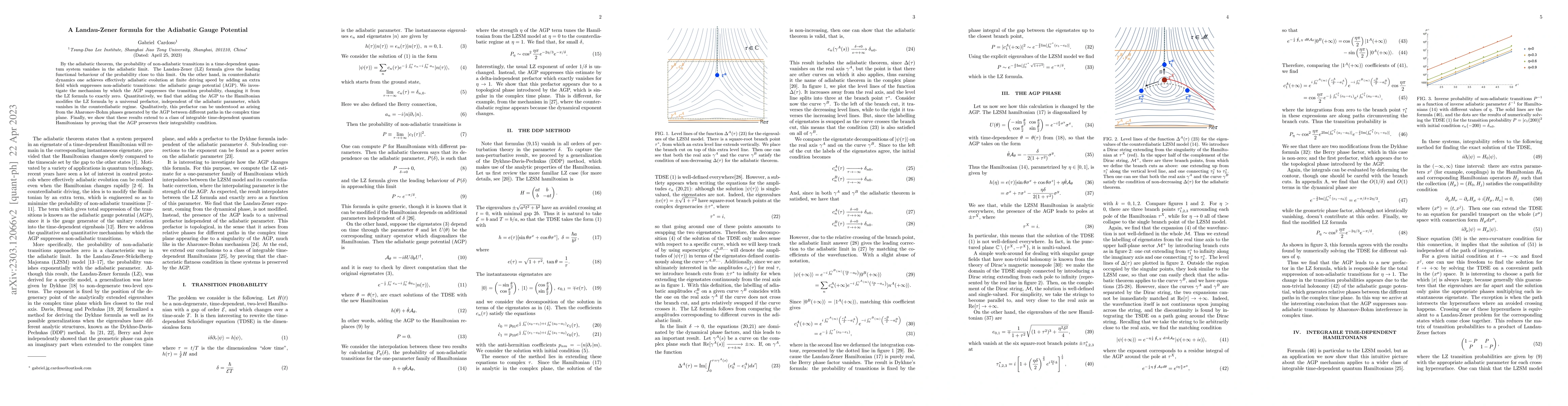 Thumbnail for A Landau-Zener formula for the Adiabatic Gauge Potential