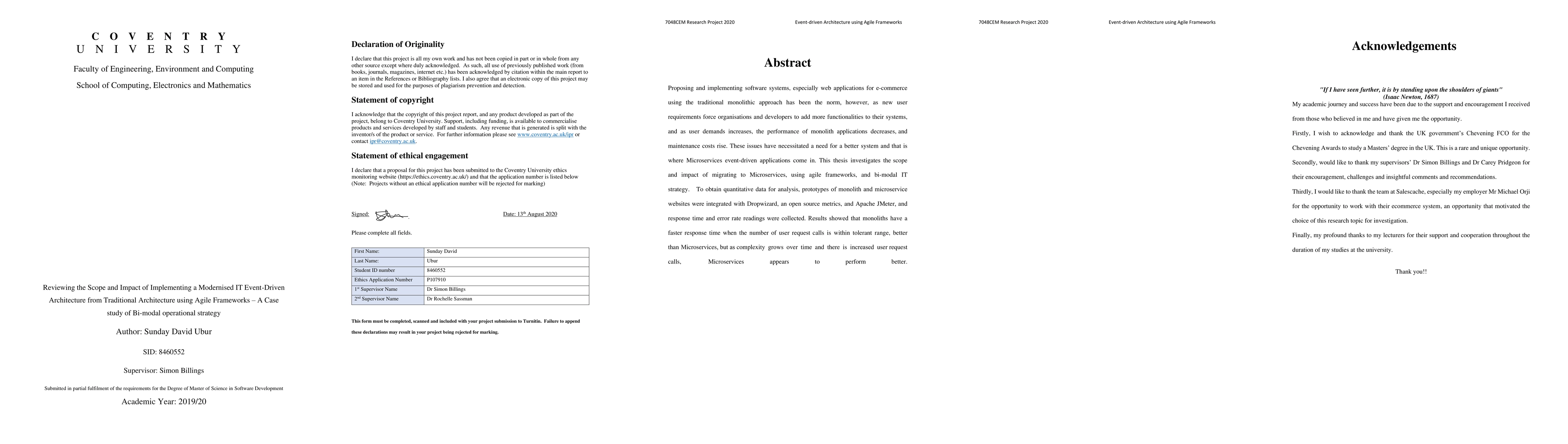 Thumbnail for Reviewing the Scope and Impact of Implementing a Modernised IT
  Event-Driven Architecture from Traditional Architecture using Agile
  Frameworks: A Case study of Bimodal operational strategy