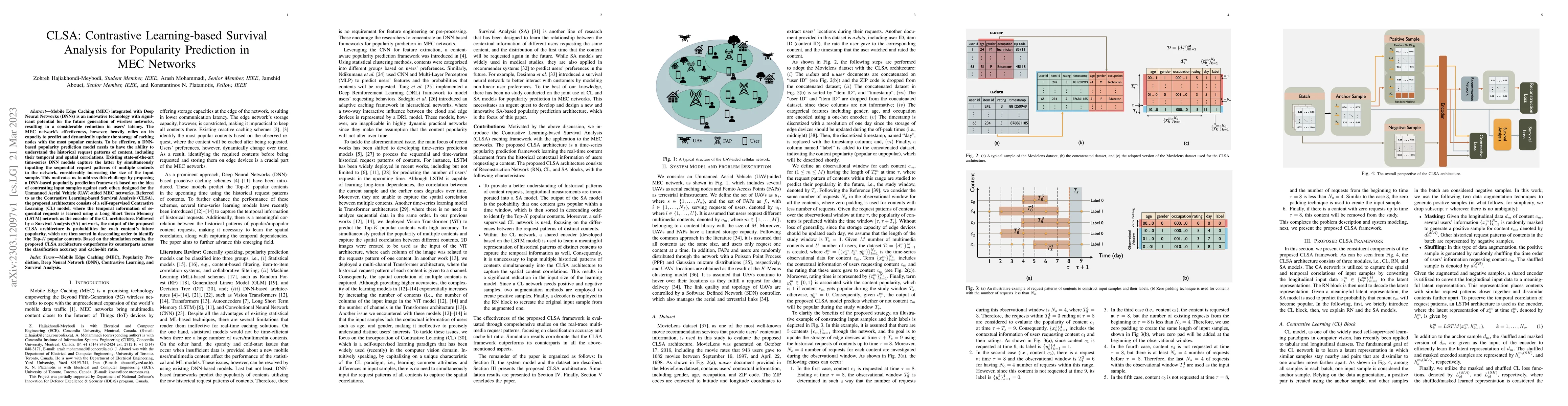 Thumbnail for CLSA: Contrastive Learning-based Survival Analysis for Popularity
  Prediction in MEC Networks
