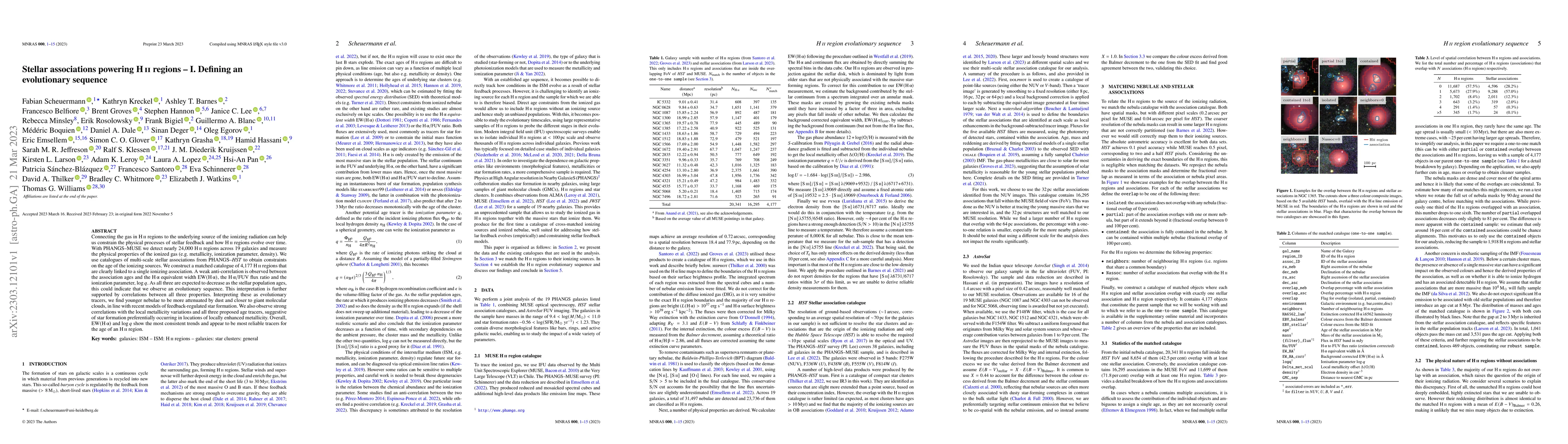 Thumbnail for Stellar associations powering HII regions $\unicode{x2013}$ I. Defining
  an evolutionary sequence