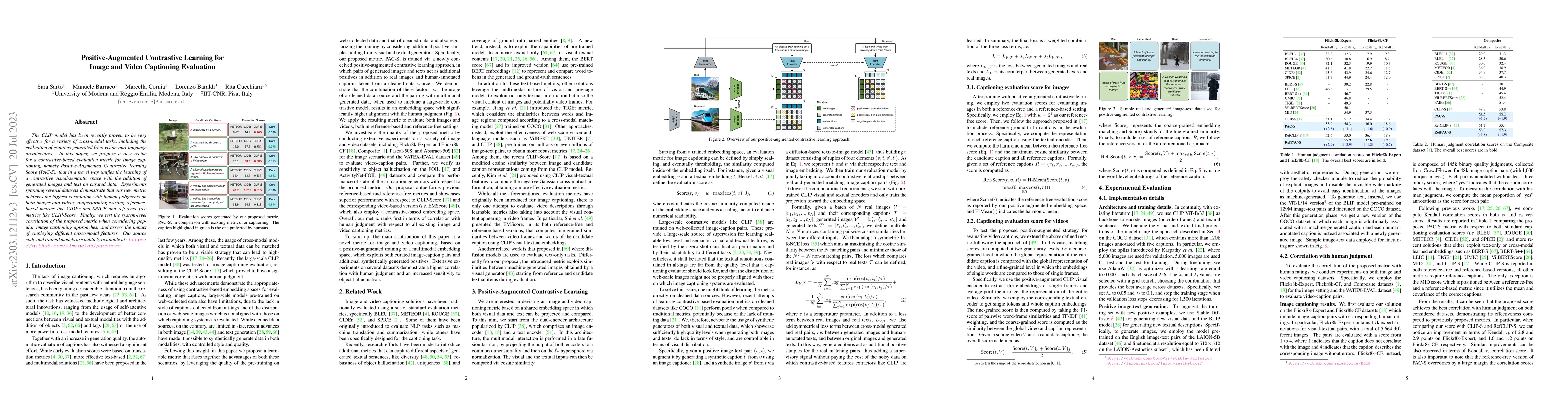 Thumbnail for Positive-Augmented Contrastive Learning for Image and Video Captioning
  Evaluation
