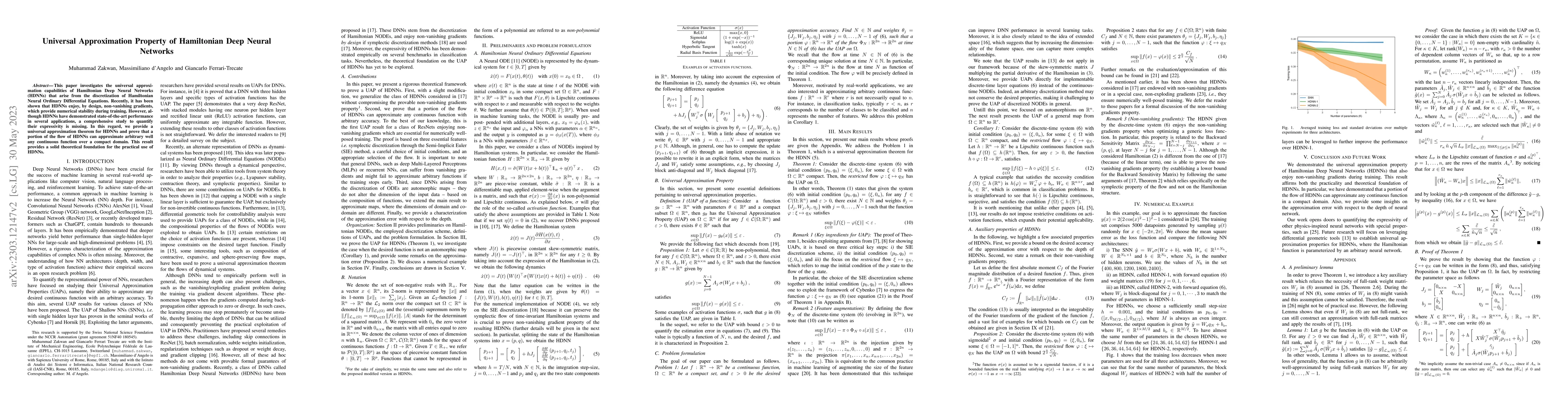 Thumbnail for Universal Approximation Property of Hamiltonian Deep Neural Networks