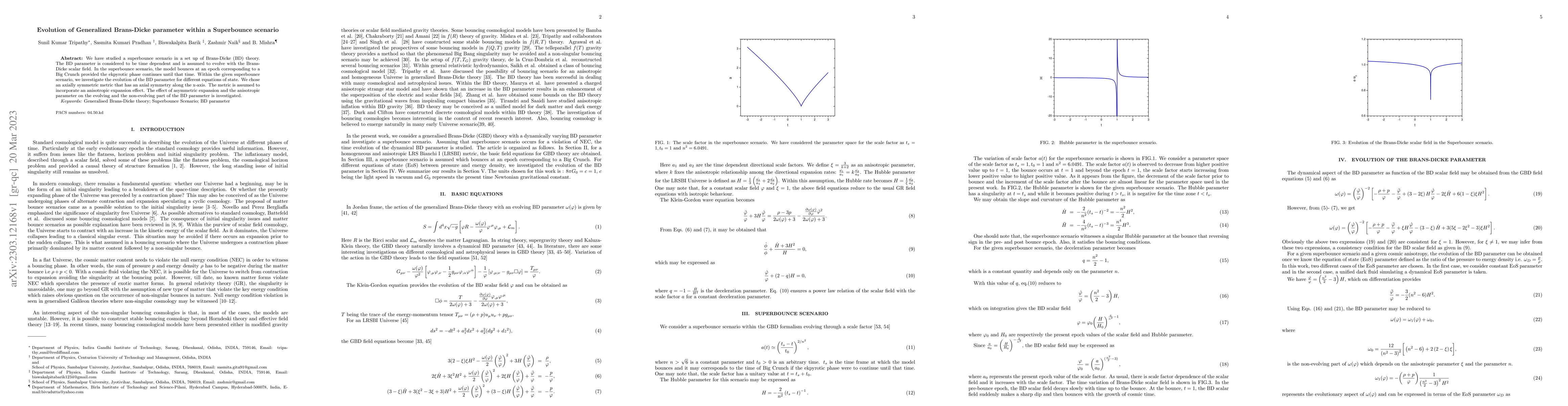 Thumbnail for Evolution of Generalized Brans-Dicke parameter within a Superbounce
  scenario