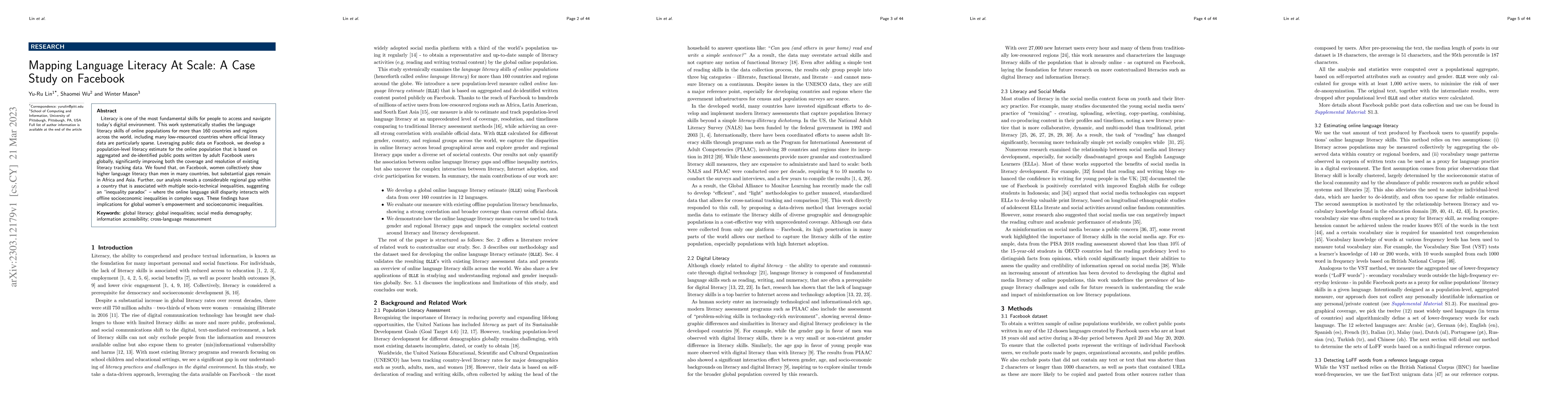 Thumbnail for Mapping Language Literacy At Scale: A Case Study on Facebook