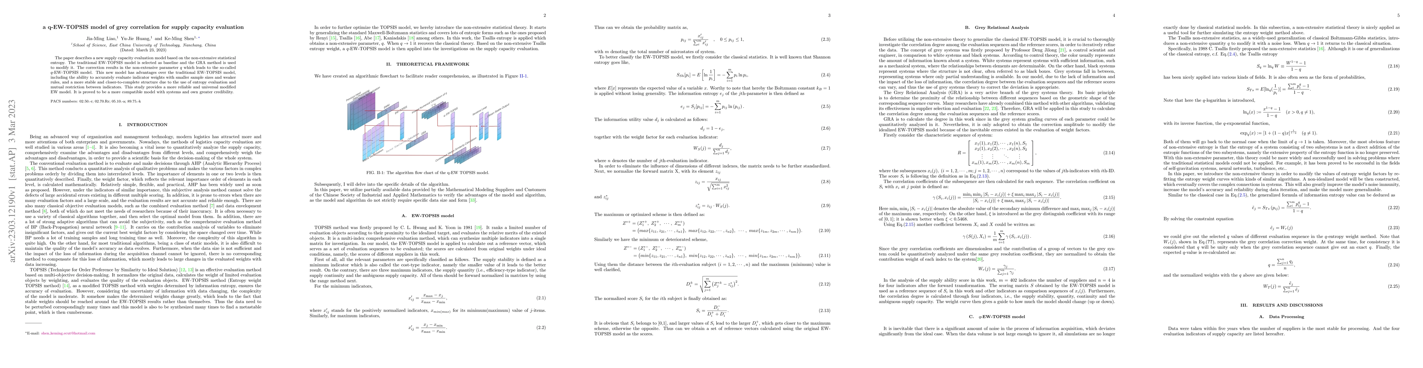 Thumbnail for a q-EW-TOPSIS model of grey correlation for supply capacity evaluation