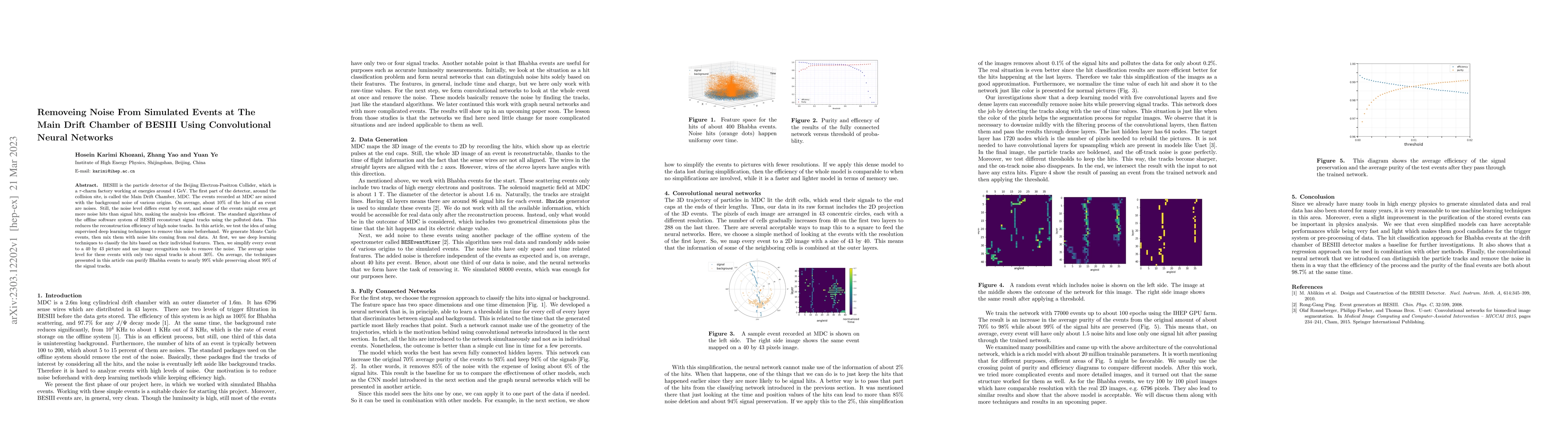 Thumbnail for Removing Noise From Simulated Events at The Main Drift Chamber of BESIII
  Using Convolutional Neural Networks