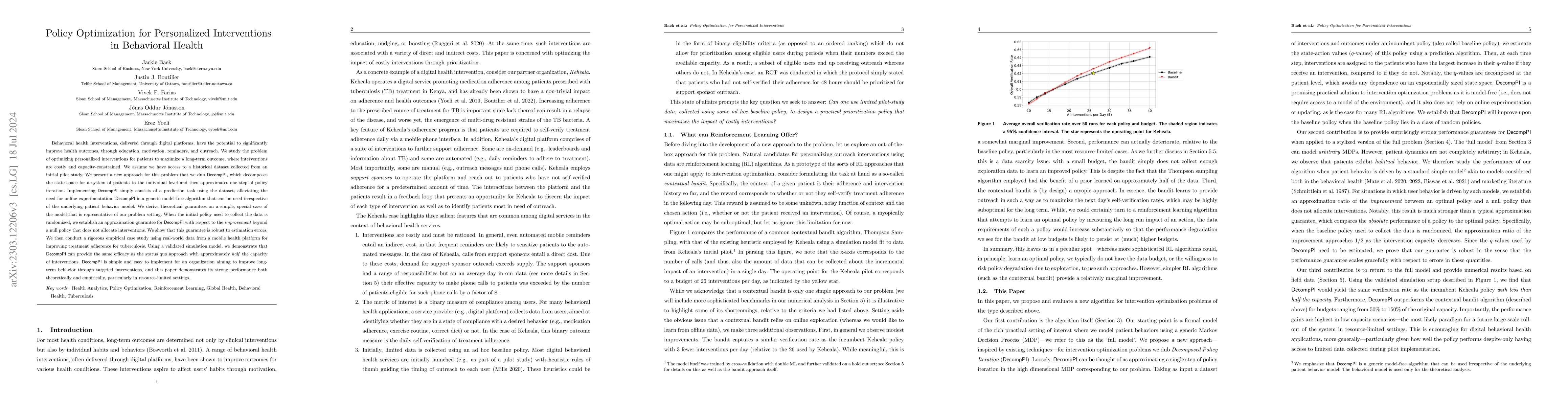 Thumbnail for Policy Optimization for Personalized Interventions in Behavioral Health