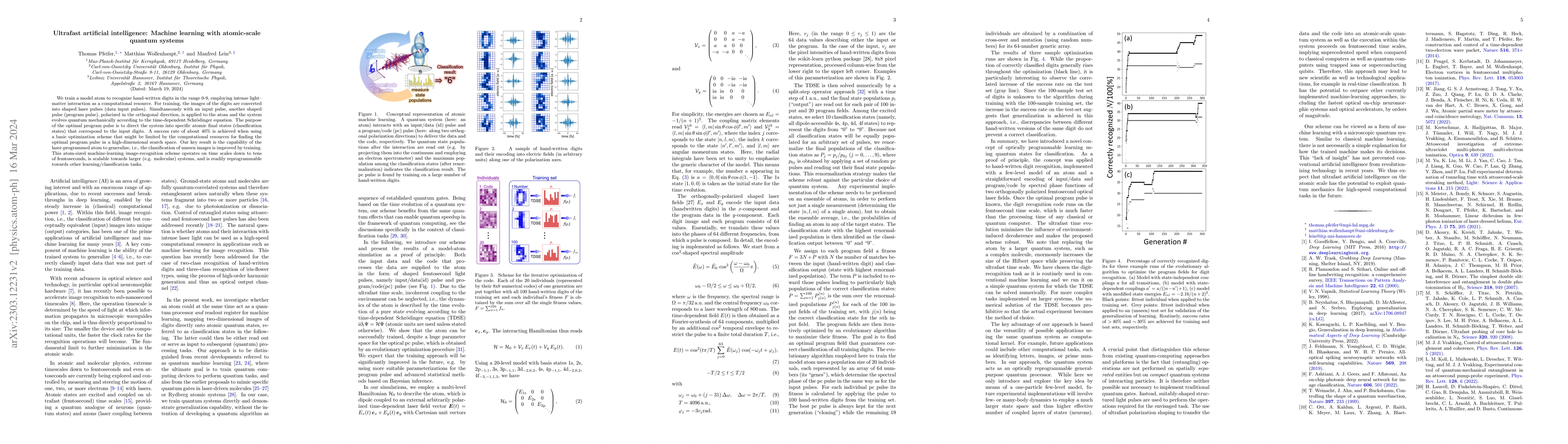 Thumbnail for Ultrafast artificial intelligence: Machine learning with atomic-scale
  quantum systems