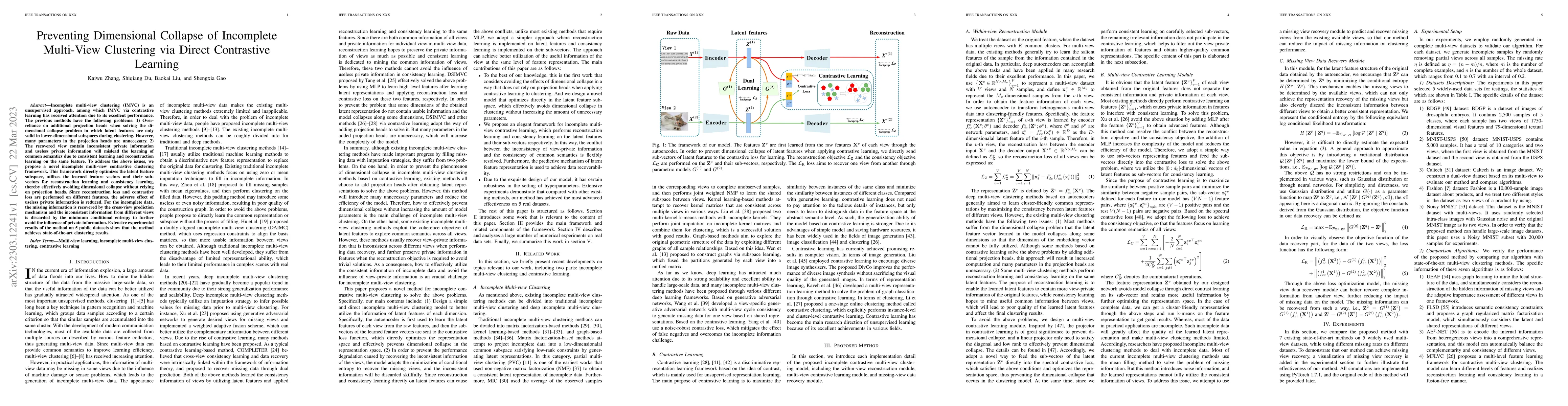 Thumbnail for Preventing Dimensional Collapse of Incomplete Multi-View Clustering via
  Direct Contrastive Learning