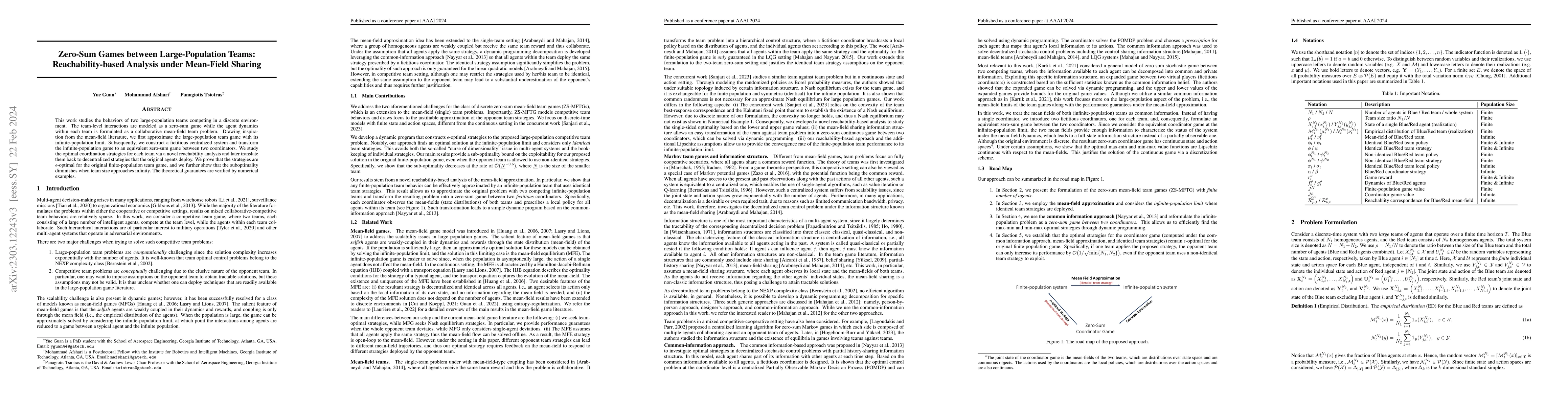 Thumbnail for Zero-Sum Games between Large-Population Teams: Reachability-based
  Analysis under Mean-Field Sharing