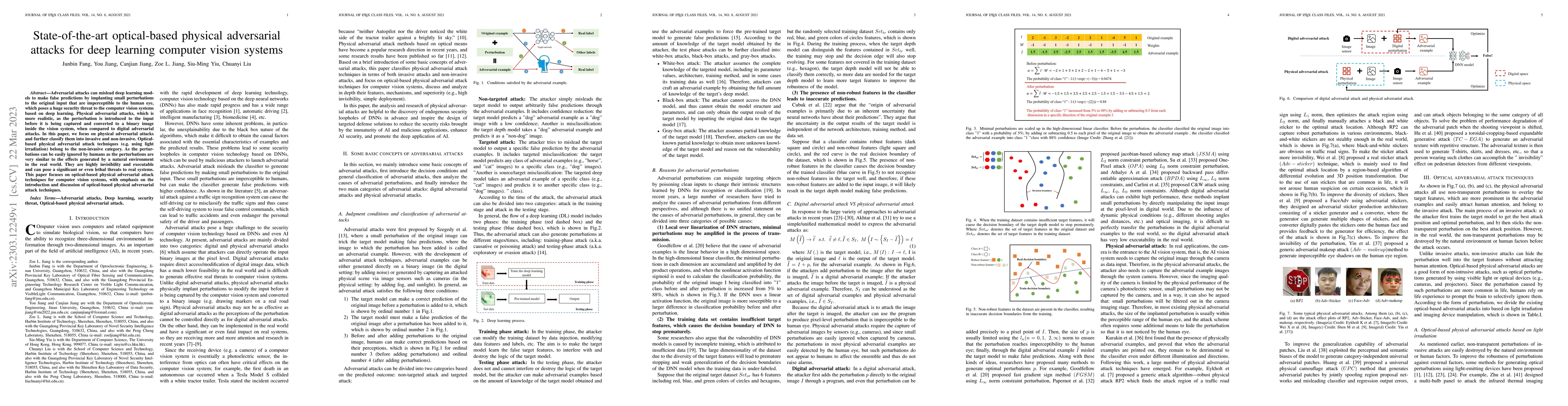 Thumbnail for State-of-the-art optical-based physical adversarial attacks for deep
  learning computer vision systems
