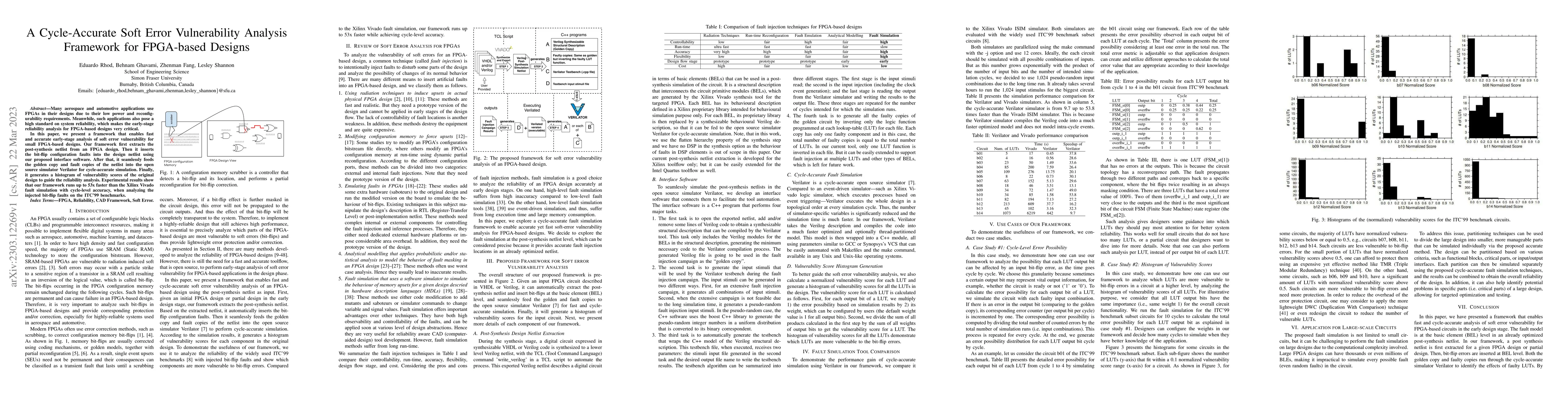 Thumbnail for A Cycle-Accurate Soft Error Vulnerability Analysis Framework for
  FPGA-based Designs