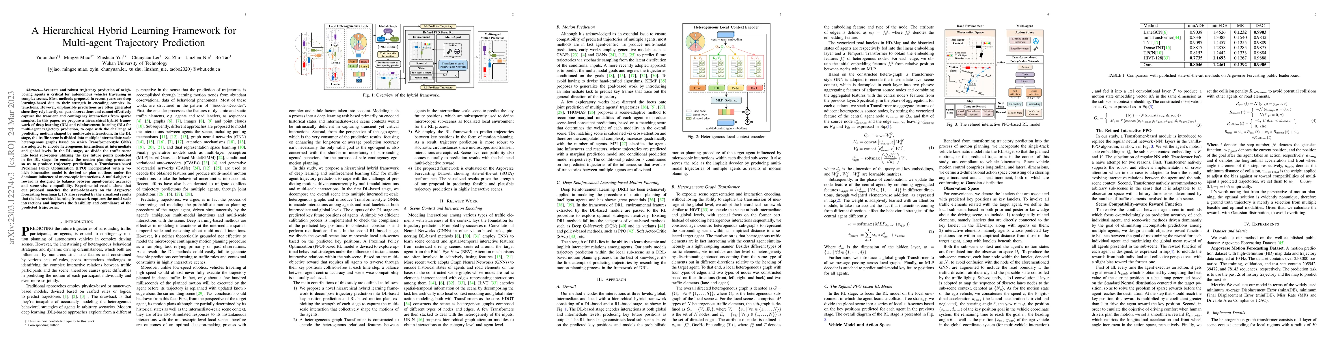 Thumbnail for A Hierarchical Hybrid Learning Framework for Multi-agent Trajectory
  Prediction