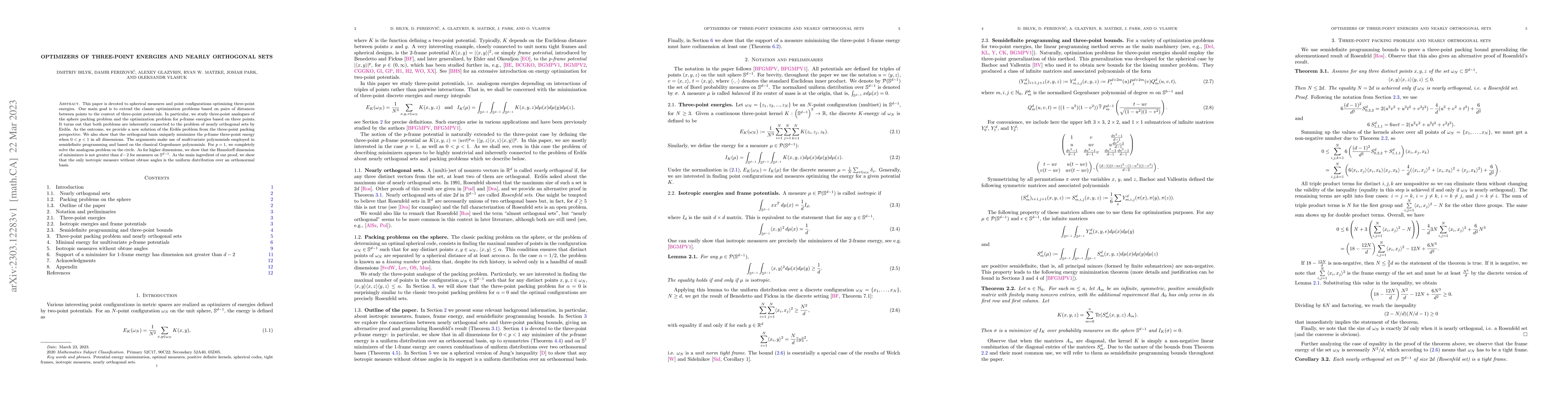 Thumbnail for Optimizers of three-point energies and nearly orthogonal sets
