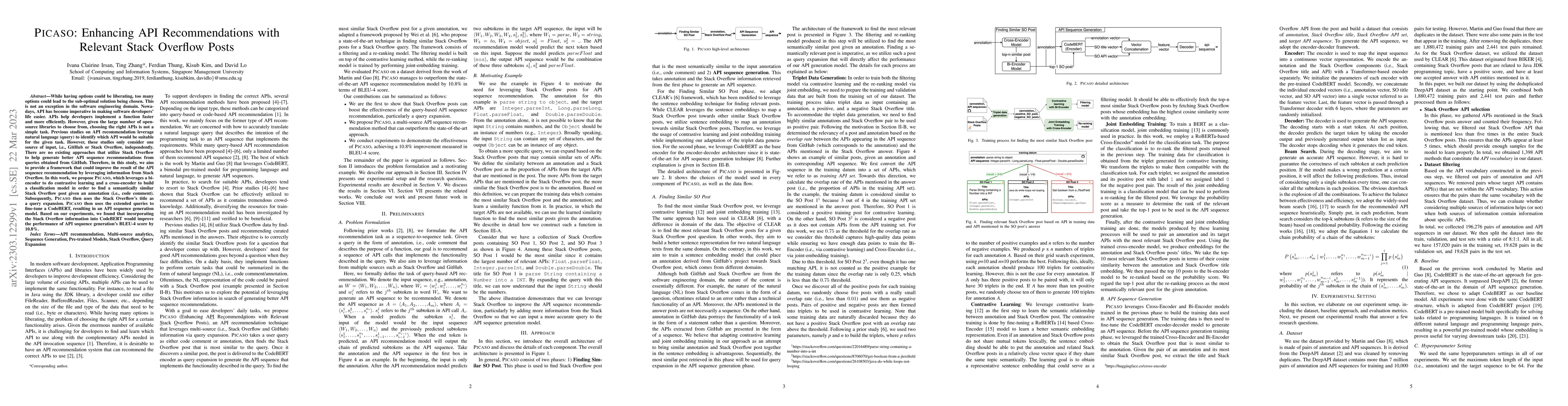 Thumbnail for PICASO: Enhancing API Recommendations with Relevant Stack Overflow Posts