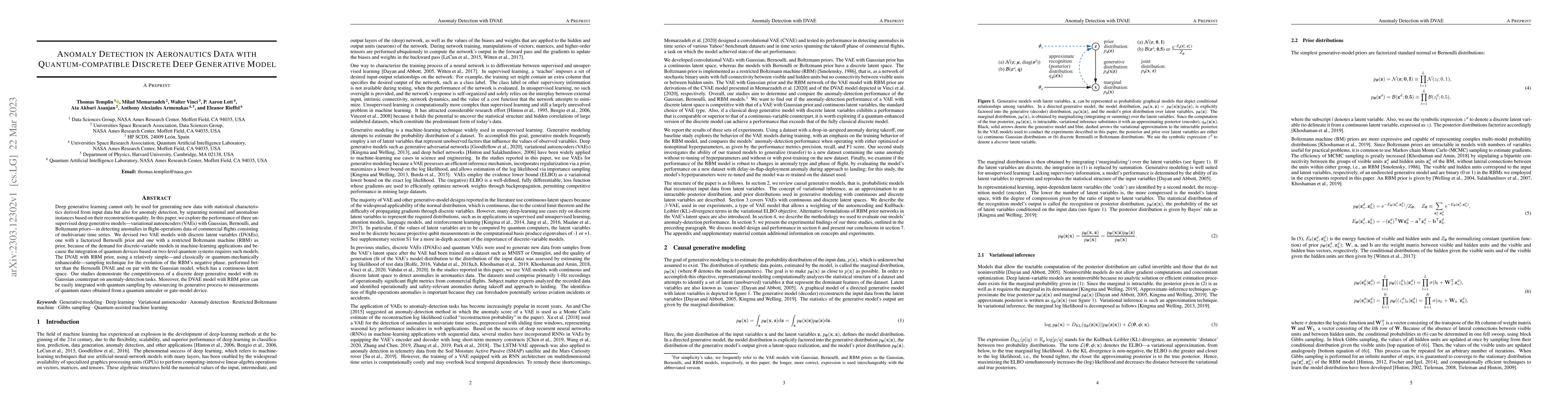 Thumbnail for Anomaly Detection in Aeronautics Data with Quantum-compatible Discrete
  Deep Generative Model