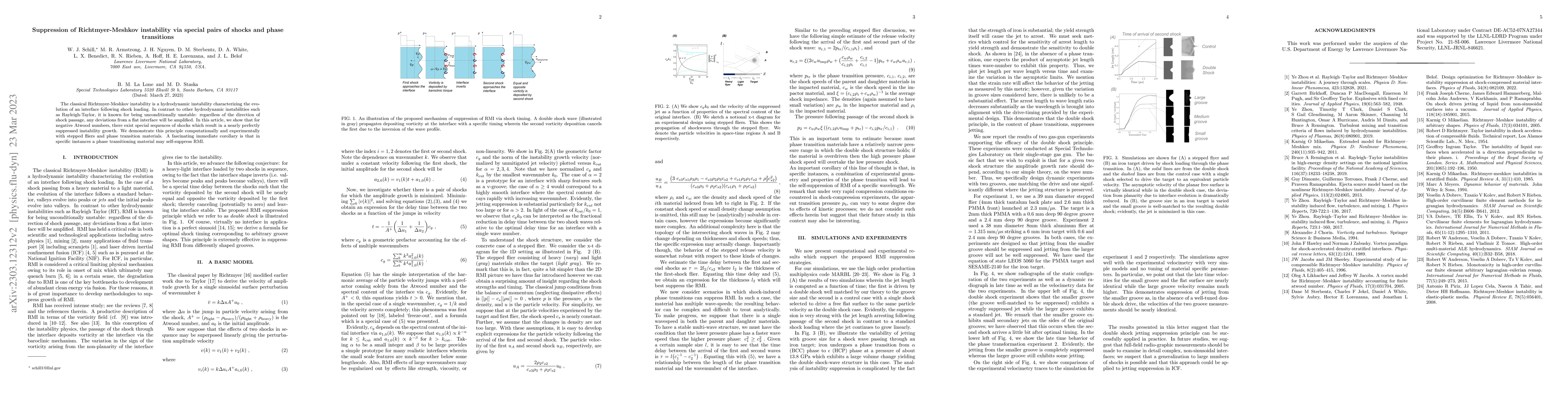 Thumbnail for Suppression of Richtmyer-Meshkov instability via special pairs of shocks
  and phase transitions