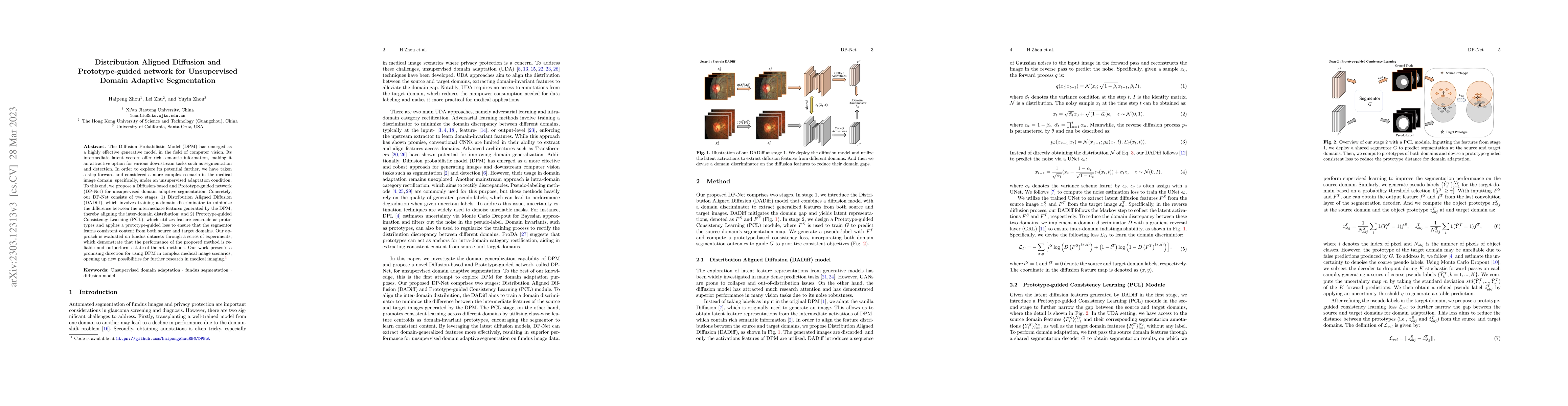 Thumbnail for Distribution Aligned Diffusion and Prototype-guided network for
  Unsupervised Domain Adaptive Segmentation