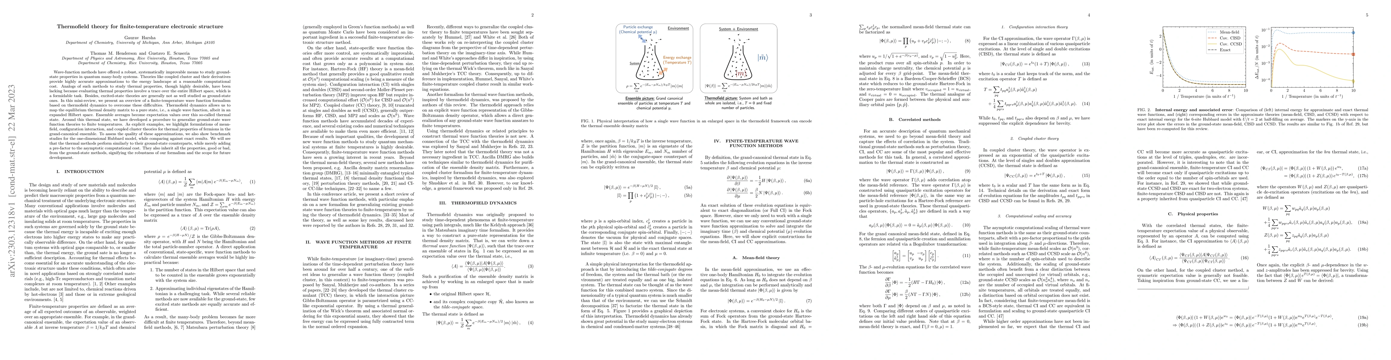 Thumbnail for Thermofield theory for finite-temperature electronic structure