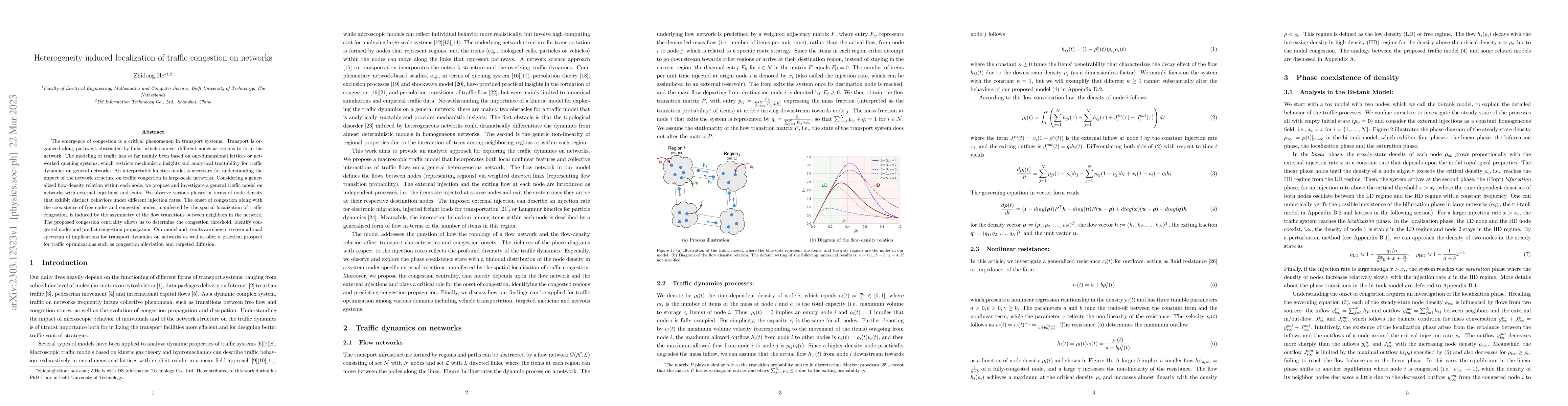 Thumbnail for Heterogeneity induced localization of traffic congestion on networks