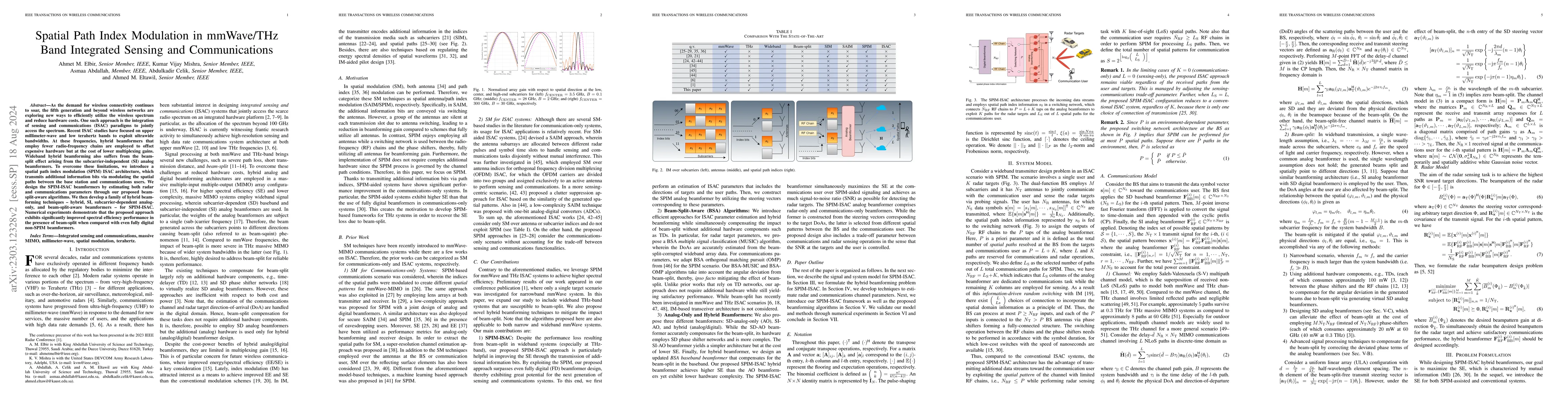 Thumbnail for Spatial Path Index Modulation in mmWave/THz-Band Integrated Sensing and
  Communications