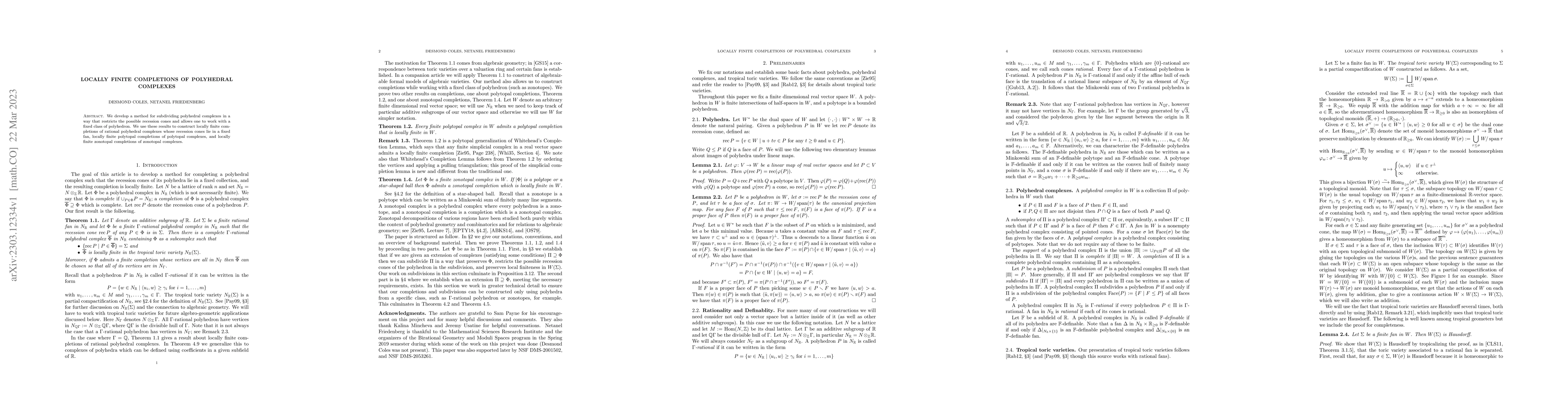 Thumbnail for Locally finite completions of polyhedral complexes