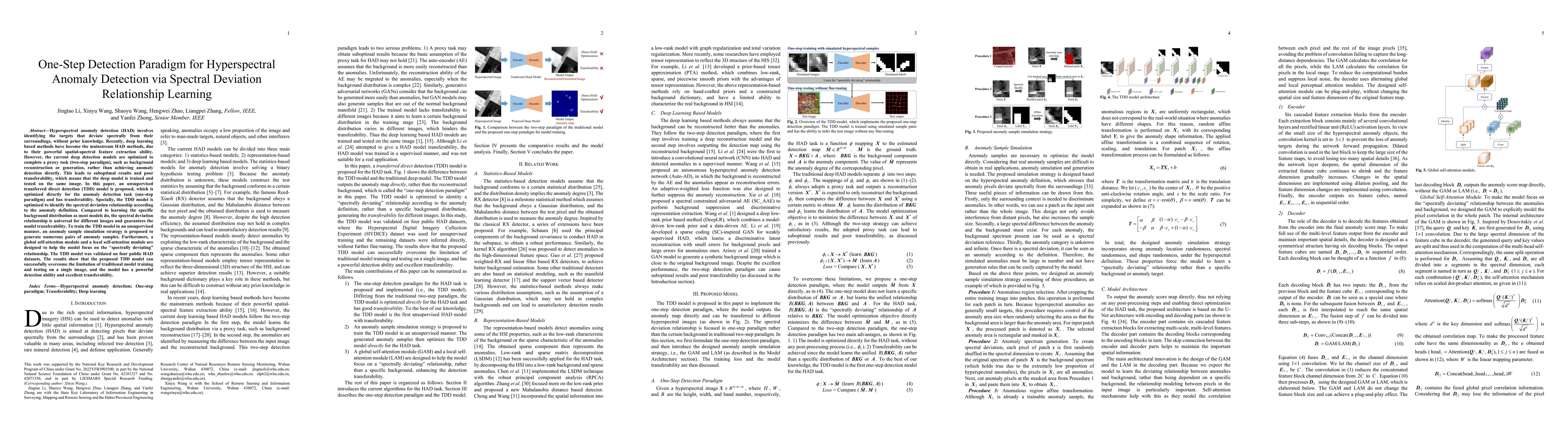 Thumbnail for One-Step Detection Paradigm for Hyperspectral Anomaly Detection via
  Spectral Deviation Relationship Learning
