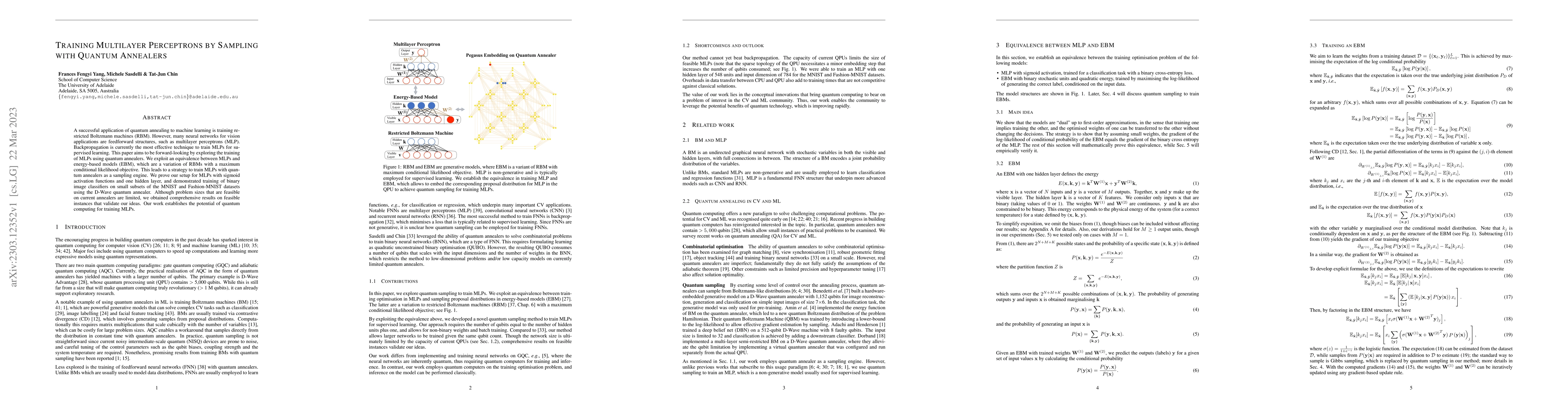 Thumbnail for Training Multilayer Perceptrons by Sampling with Quantum Annealers