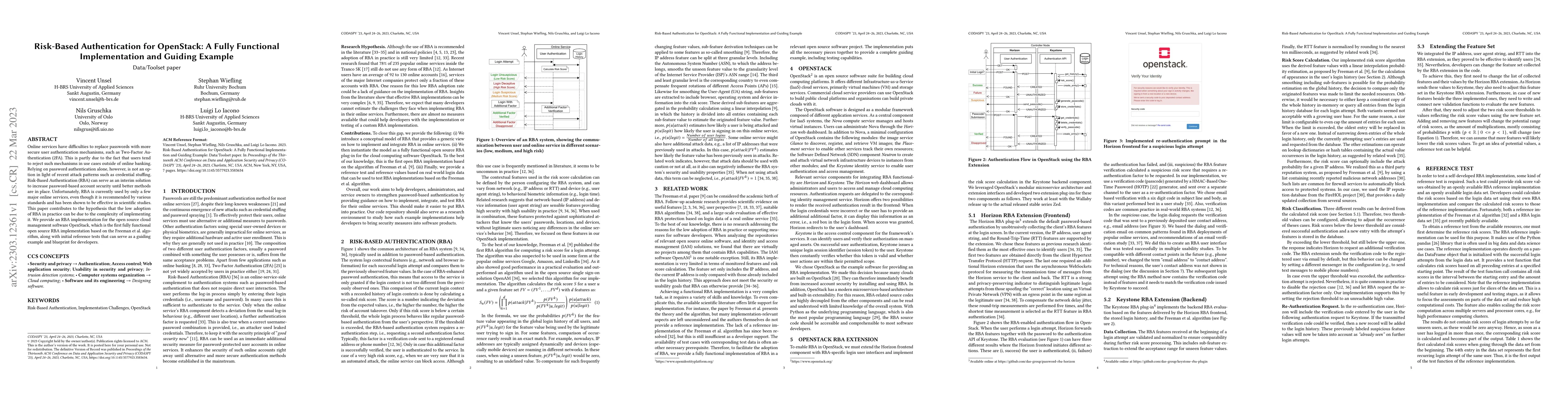 Thumbnail for Risk-Based Authentication for OpenStack: A Fully Functional
  Implementation and Guiding Example