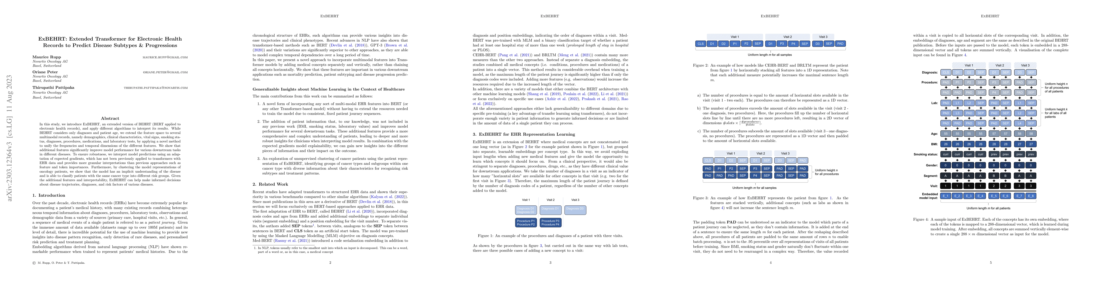 Thumbnail for ExBEHRT: Extended Transformer for Electronic Health Records to Predict
  Disease Subtypes & Progressions