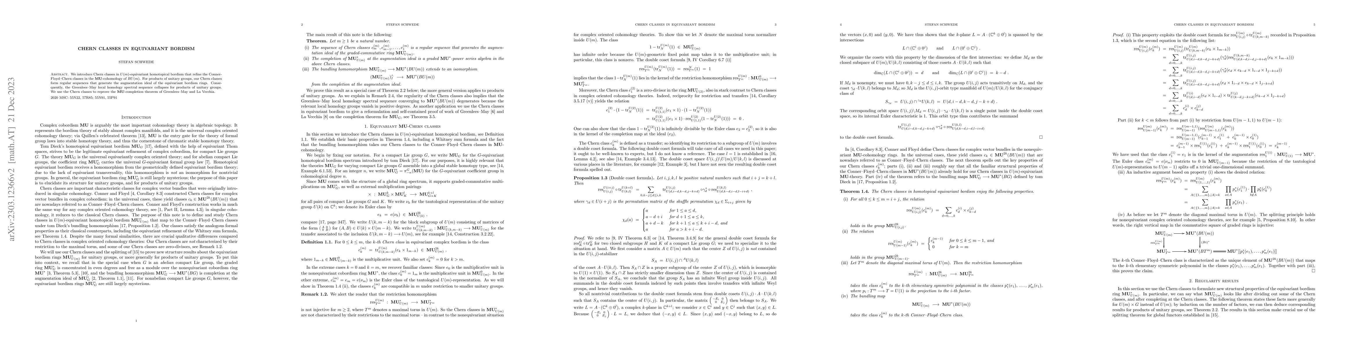 Thumbnail for Chern classes in equivariant bordism