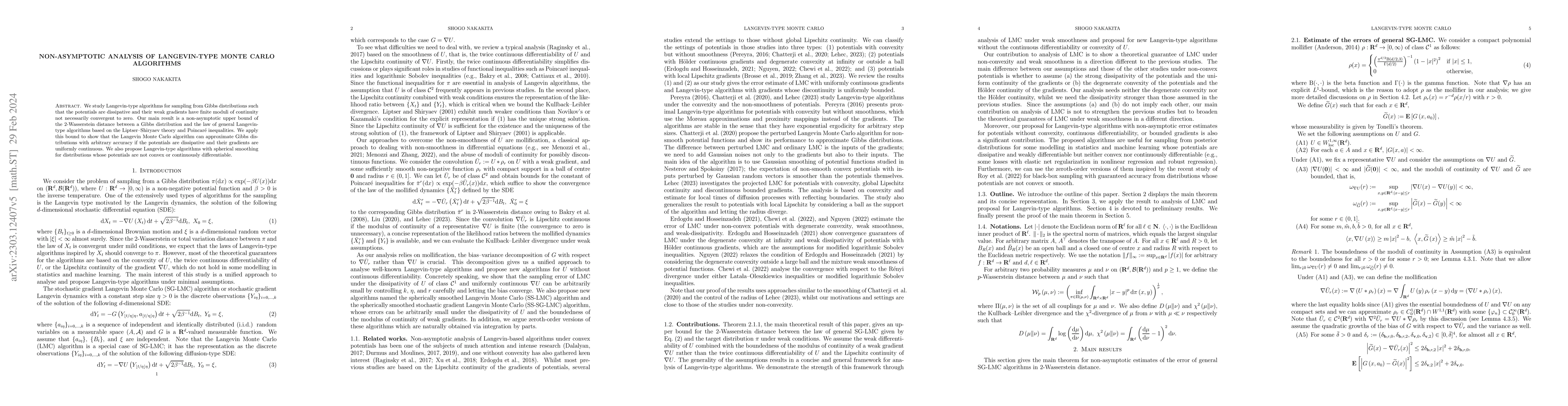 Thumbnail for Non-asymptotic analysis of Langevin-type Monte Carlo algorithms