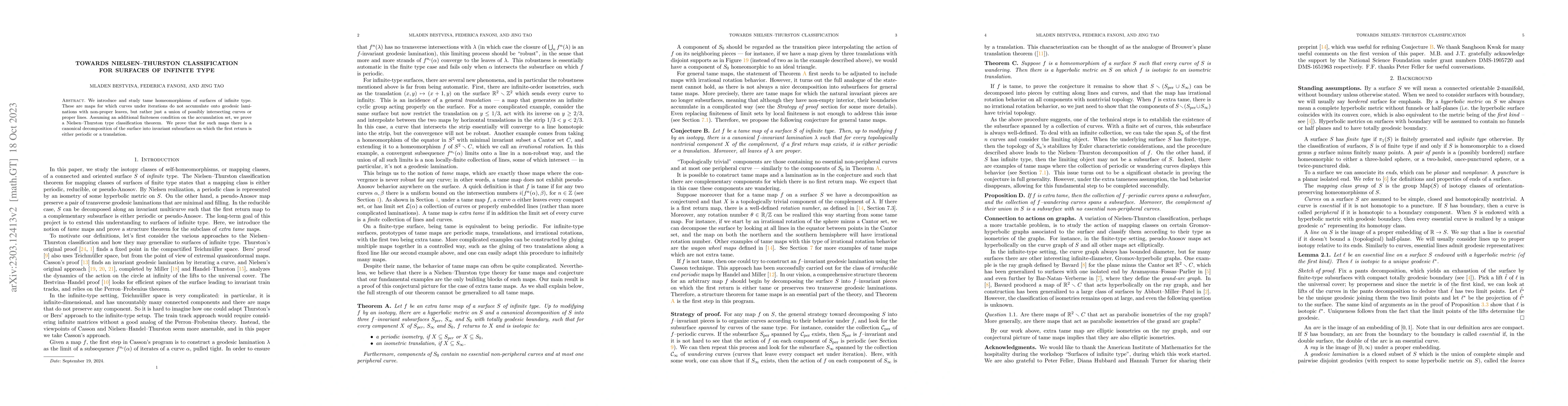 Thumbnail for Towards Nielsen-Thurston classification for surfaces of infinite type