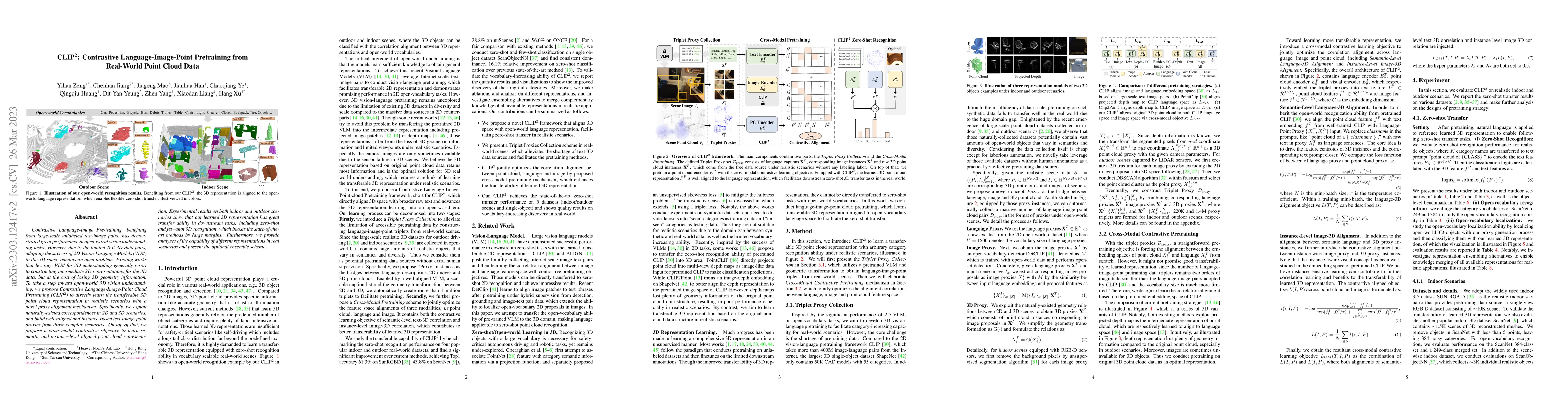Thumbnail for CLIP$^2$: Contrastive Language-Image-Point Pretraining from Real-World
  Point Cloud Data