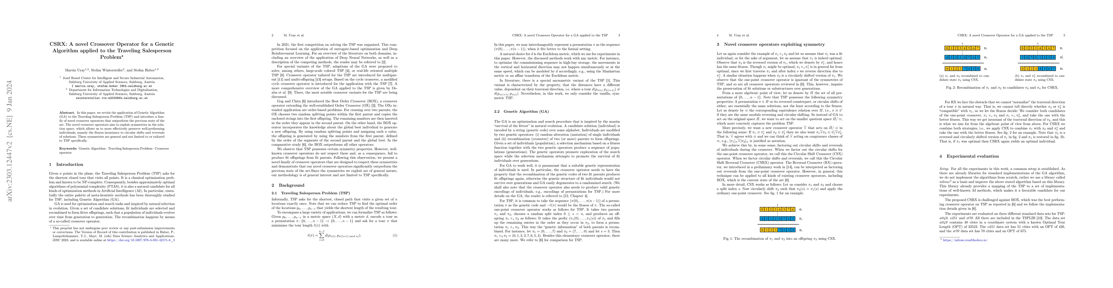 Thumbnail for CSRX: A novel Crossover Operator for a Genetic Algorithm applied to the
  Traveling Salesperson Problem