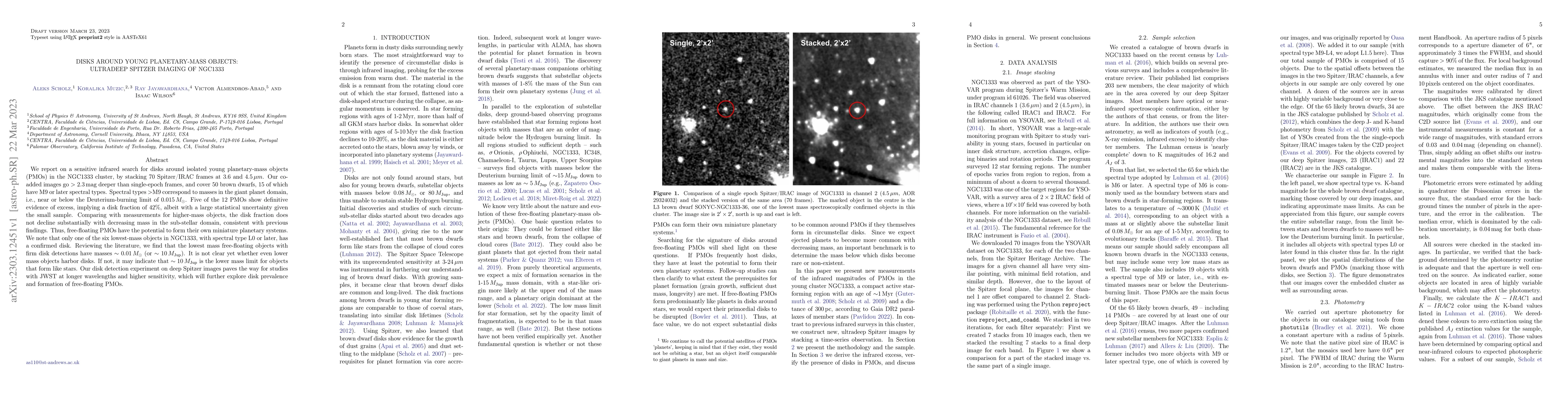 Thumbnail for Disks around young planetary-mass objects: Ultradeep Spitzer imaging of
  NGC1333