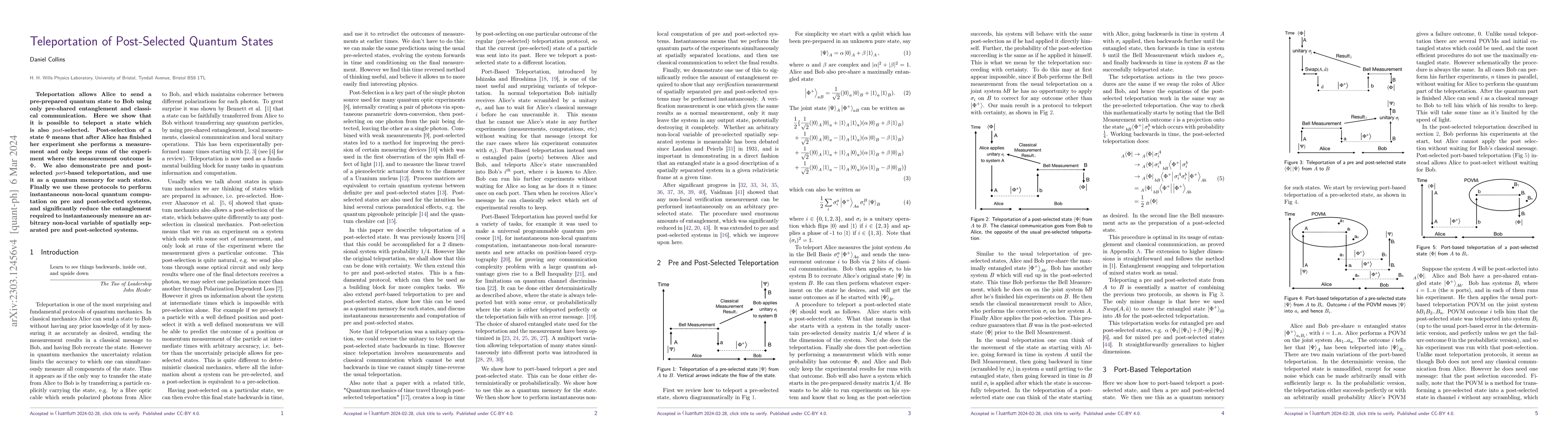 Thumbnail for Teleportation of Post-Selected Quantum States