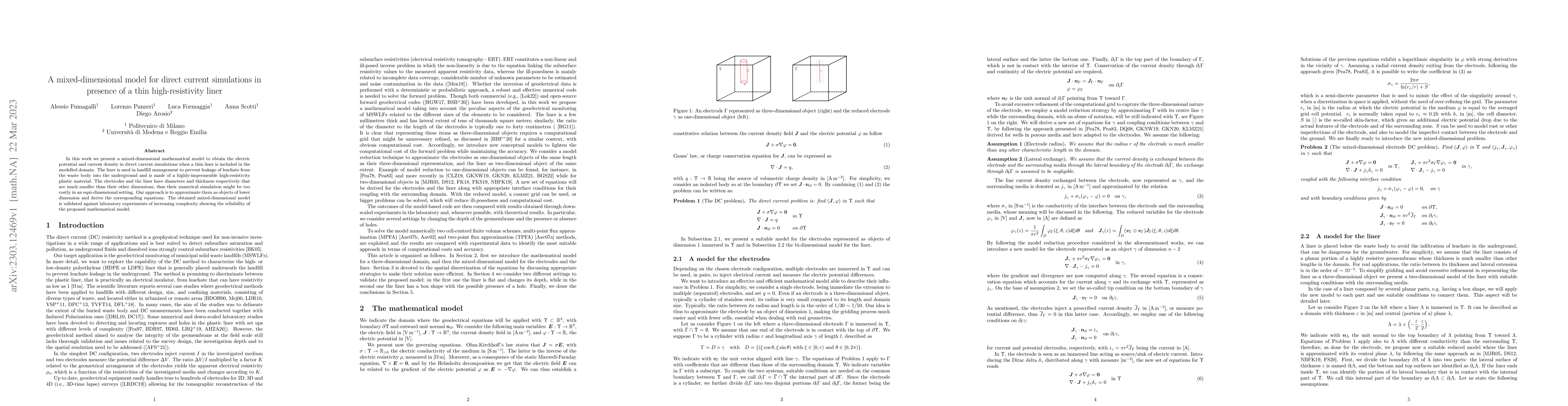 Thumbnail for A mixed-dimensional model for direct current simulations in presence of
  a thin high-resistivity liner