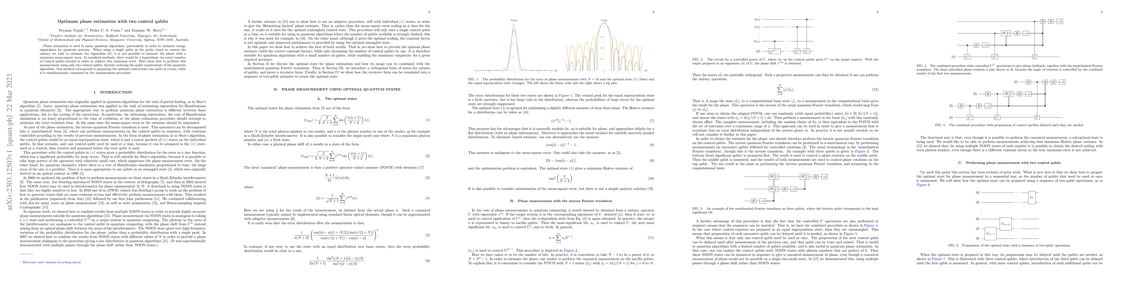 Thumbnail for Optimum phase estimation with two control qubits