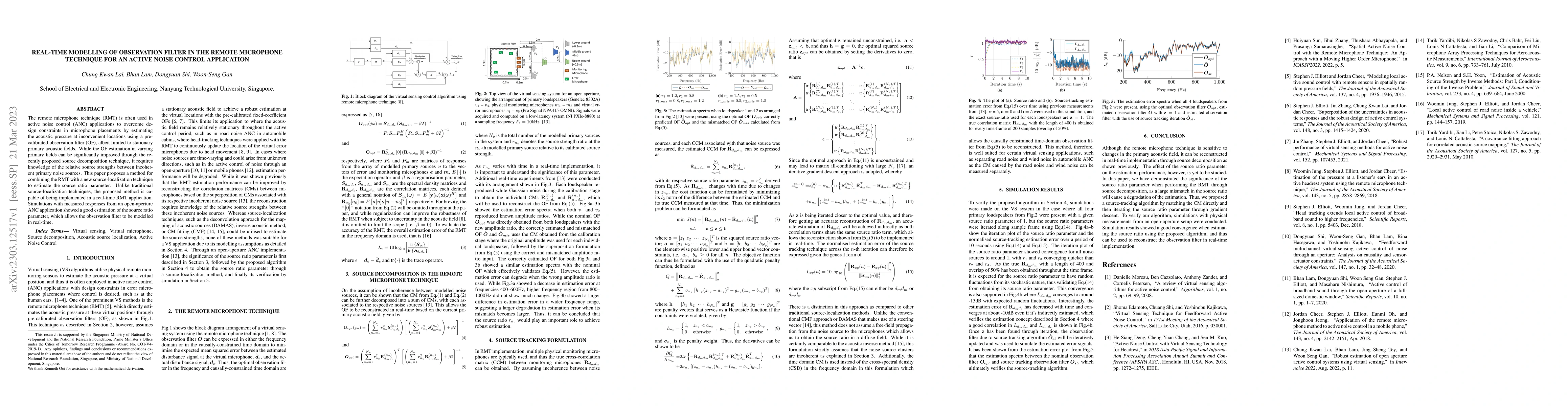 Thumbnail for Real-time modelling of observation filter in the Remote Microphone
  Technique for an Active Noise Control application