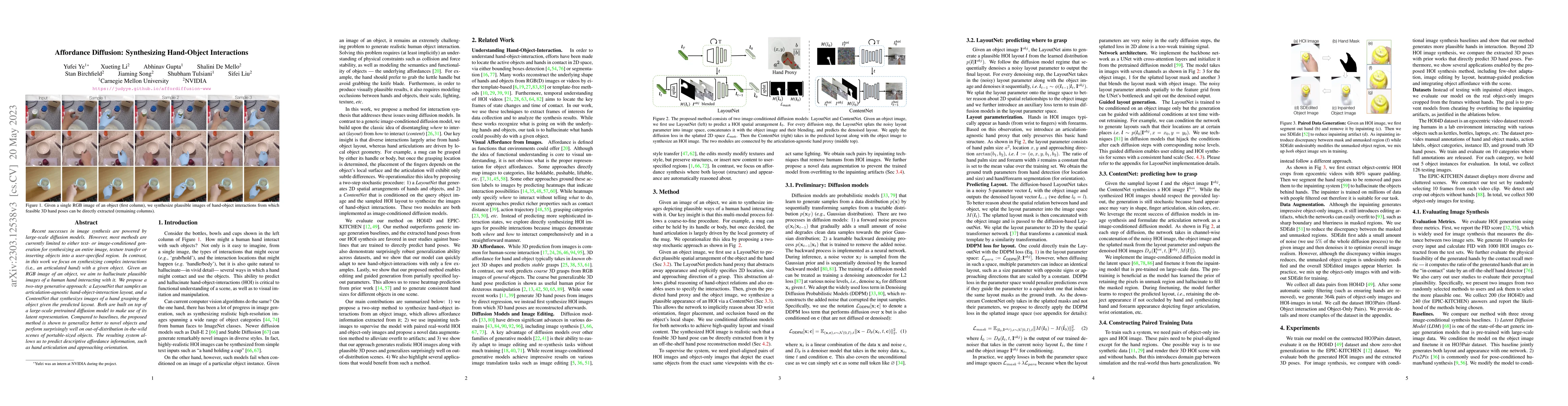 Thumbnail for Affordance Diffusion: Synthesizing Hand-Object Interactions