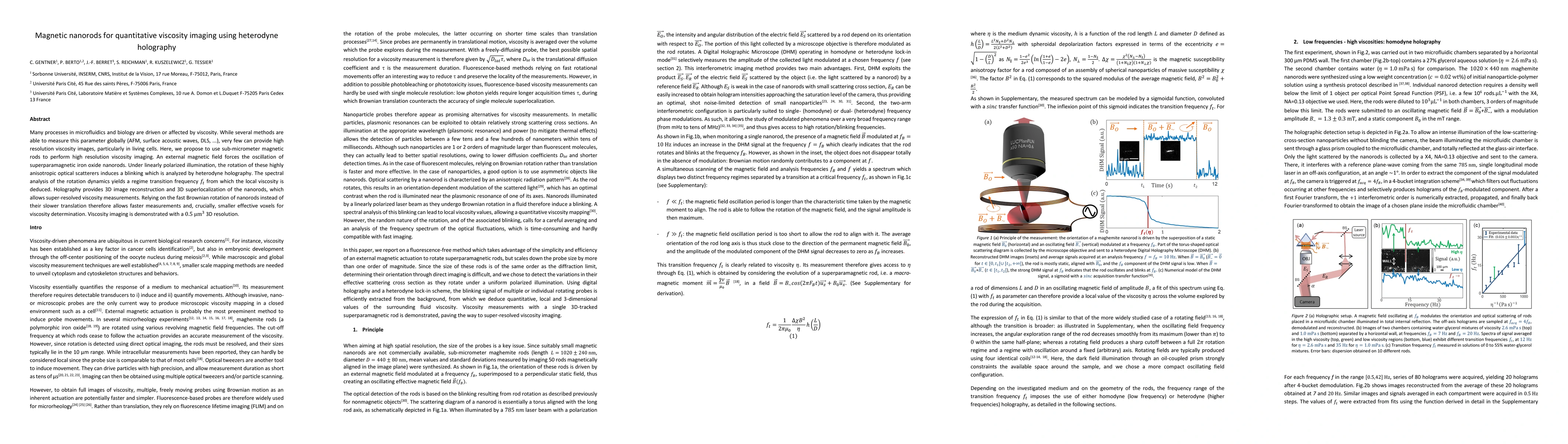 Thumbnail for Magnetic nanorods for quantitative viscosity imaging using heterodyne
  holography