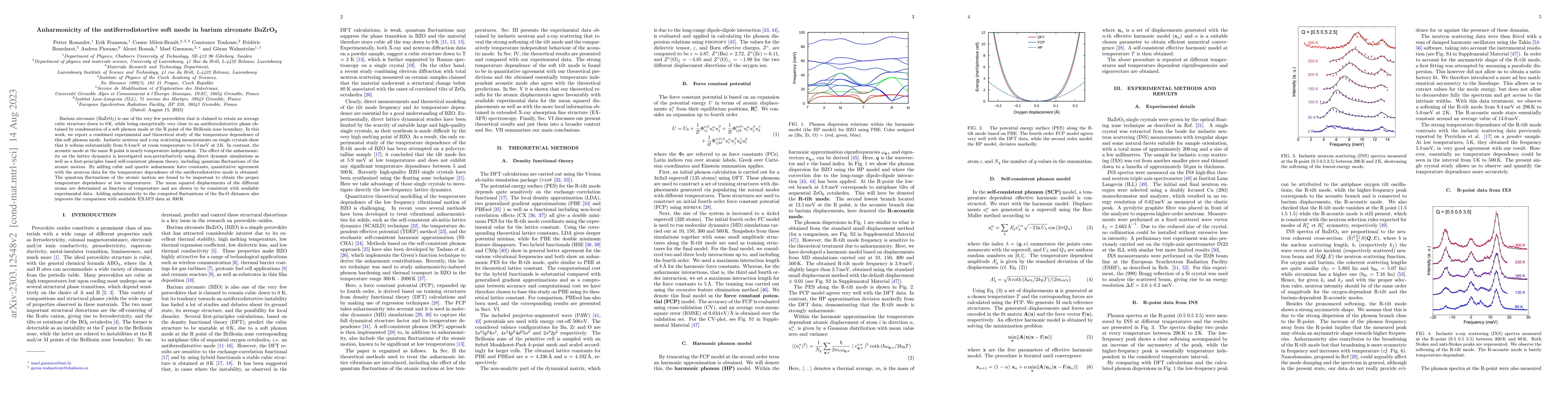 Thumbnail for Anharmonicity of the antiferrodistortive soft mode in barium zirconate
  BaZrO$_3$
