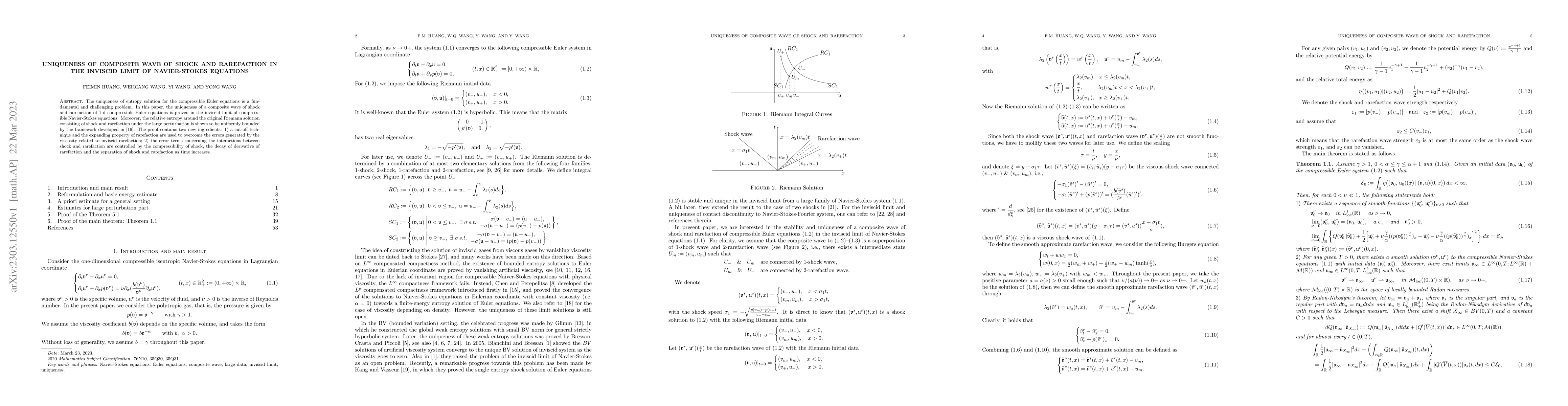 Thumbnail for Uniqueness of composite wave of shock and rarefaction in the inviscid
  limit of Navier-Stokes equations