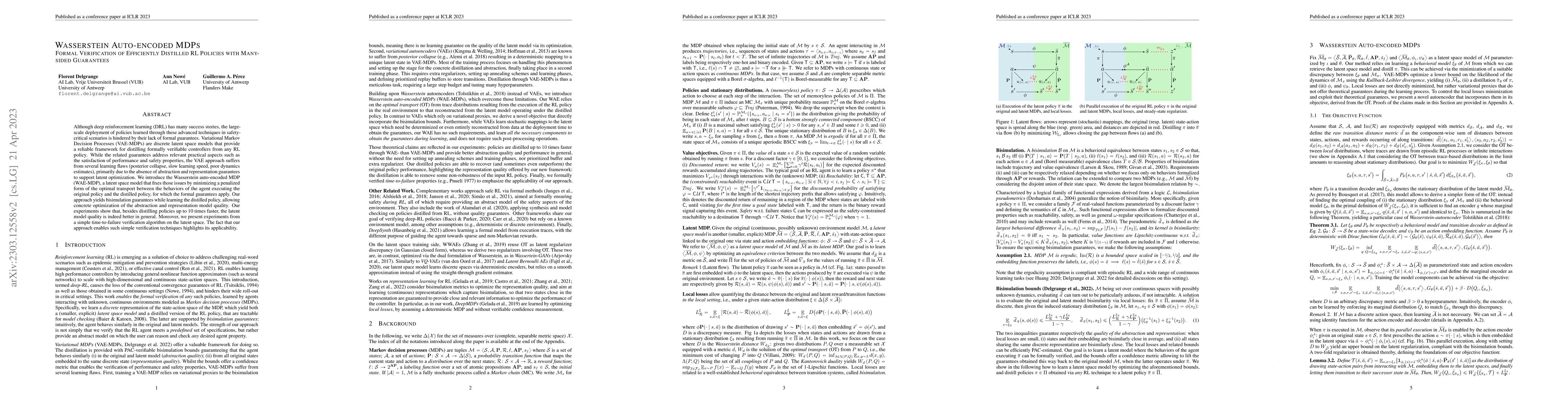 Thumbnail for Wasserstein Auto-encoded MDPs: Formal Verification of Efficiently
  Distilled RL Policies with Many-sided Guarantees