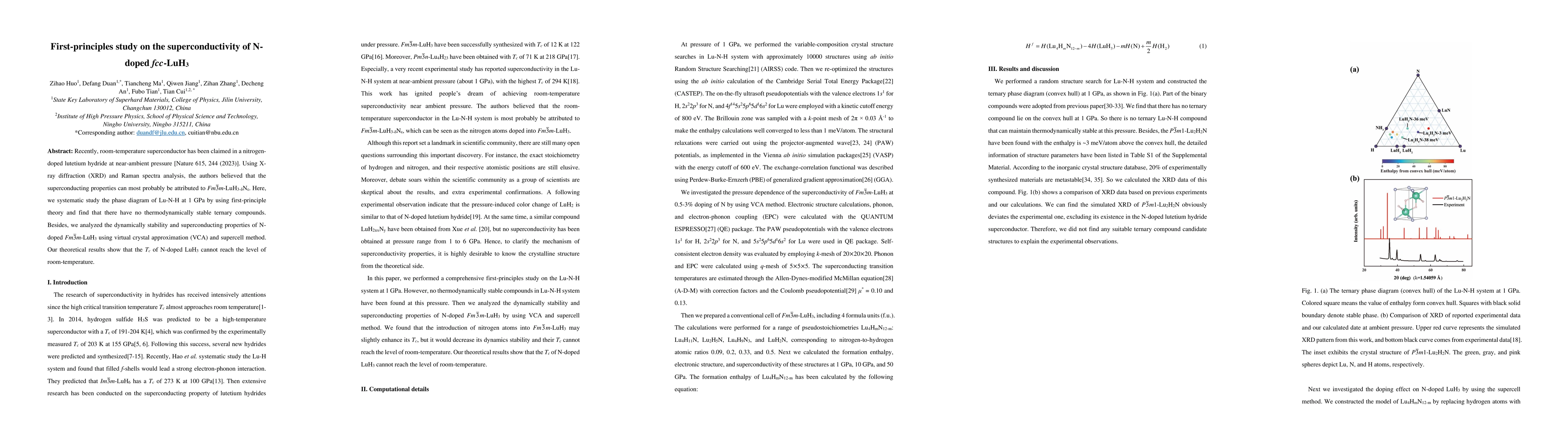 Thumbnail for First-principles study on the superconductivity of N-doped fcc-LuH3